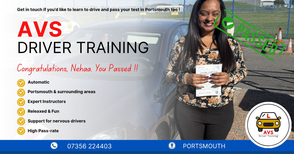Nehaa passed their driving test with AVS Driver Training